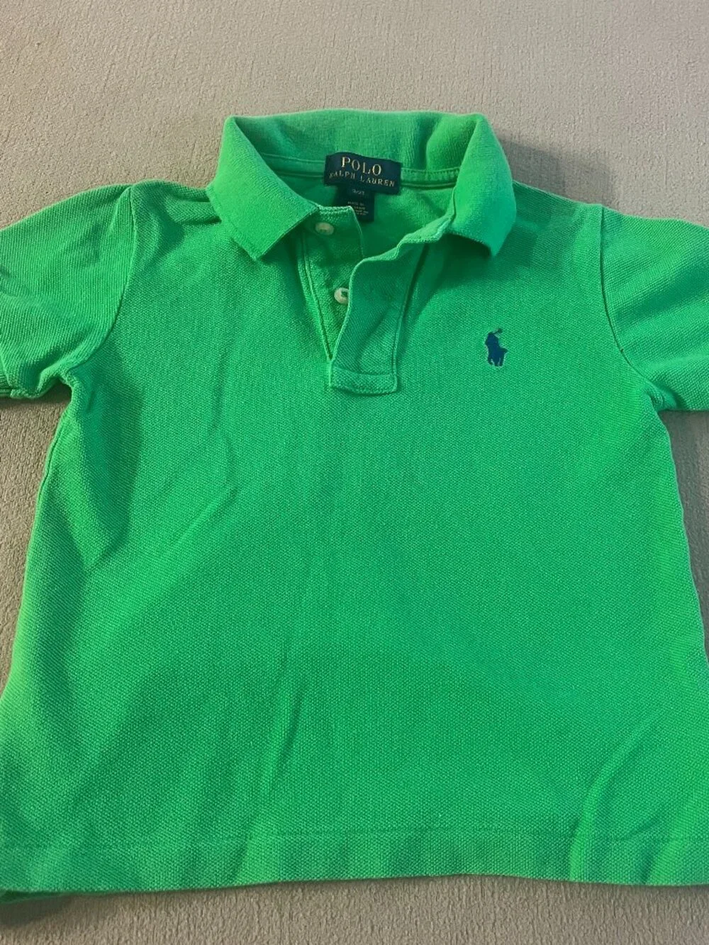 Polo Ralph Lauren Boys Green T-shirt Short Sleeves Size 2T